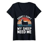 Femme Désolé, Mes Moutons n'ont Pas Besoin de Moi T-Shirt avec Col en V