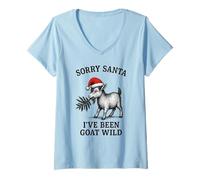 Femme désolé Père Noël, J'Ai été Une chèvre Sauvage T-Shirt avec Col en V