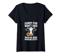 Femme Désolé pour ce Que J'Ai Dit Lorsque Nous travaillions avec T-Shirt avec Col en V