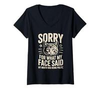 Femme Désolée pour ce Que disait Mon Visage, ma Bouche était polie T-Shirt avec Col en V