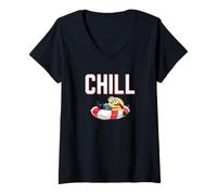 Femme Despicable Me Minions Carl Inner Tub Just Chilling T-Shirt avec Col en V