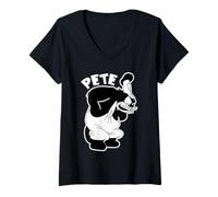 Femme Dessin animé Vintage Peg Leg Pete T-Shirt avec Col en V