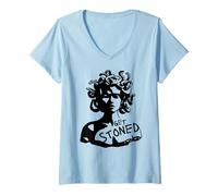 Femme Dessin drôle de Méduse T-Shirt avec Col en V