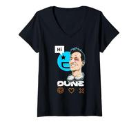 Femme dessinez Un Visage d u n e T-Shirt avec Col en V