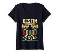 Femme Destin Florida Vacation Squad 2026 Matching Group Family T-Shirt avec Col en V