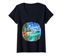 Femme Destination de croisière sur l'île des Bahamas T-Shirt avec Col en V