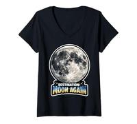 Femme Destination Moon Again T-Shirt avec Col en V