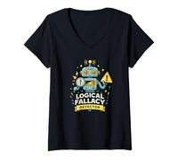 Femme Détecteur de fautes logiques - Robot drôle pensée Critique T-Shirt avec Col en V