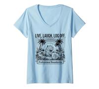 Femme Détox numérique Capybara Cottagecore Hot Spring T-Shirt avec Col en V