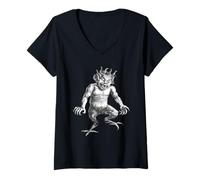Femme Deumus, Un Diable humanoïde aux Pieds de Coq T-Shirt avec Col en V