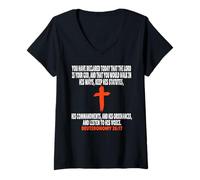 Femme Deutéronome 26:17 Écritures des versets de la Bible T-Shirt avec Col en V