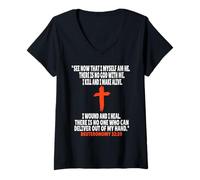 Femme Deutéronome 32:39 Écritures des versets de la Bible T-Shirt avec Col en V