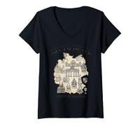Femme Deutschland Carte Architecture Culture Tradition Emblème T-Shirt avec Col en V