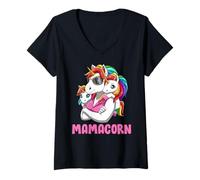 Femme Deux Enfants Licornes Et Une Maman Licorne Cool T-Shirt avec Col en V