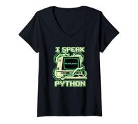 Femme Développeur Logiciel I Speak Python T-Shirt avec Col en V