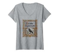 Femme Devenez Un Corbeau drôle ingouvernable T-Shirt avec Col en V
