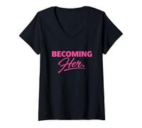 Femme Devenir Elle. T-Shirt avec Col en V