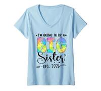 Femme Devenir Grande sœur, Enfin, Je Vais être Grande sœur est 2026 T-Shirt avec Col en V