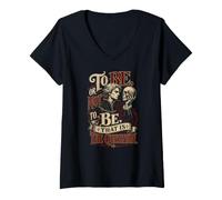 Femme Devenir ou ne Pas être Hamlet William Shakespeare T-Shirt avec Col en V