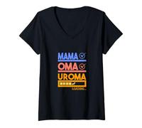 Femme Devenir Uroma Cadeau pour arrière-Grand-mère Loading Uroma T-Shirt avec Col en V