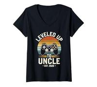 Femme Devenu Oncle Est 2026 au Niveau Uncle Est, bientôt Oncle New Uncle 2026 T-Shirt avec Col en V