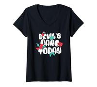 Femme Devils Game Today, Anime Mignon Demon Gamer T-Shirt avec Col en V