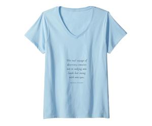 Femme Devis de Voyage Marcel Proust T-Shirt avec Col en V