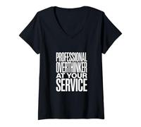Femme Devis Professionnel Overthinker at Your Service T-Shirt avec Col en V