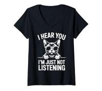 Femme Devon Rex Cat Funny Devon Rex T-Shirt avec Col en V