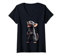 Femme Diable de Tasmanie Marsupial Tasmanie Doux Diable de Proie T-Shirt avec Col en V