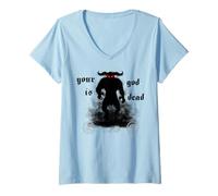 Femme Diable Nine Hérésie Satan inch Lucifer TxRxP Nails Metal T-Shirt avec Col en V