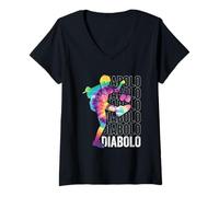 Femme Diabolo Cirque jonglant T-Shirt avec Col en V