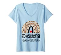 Femme Diagnosticien éducatif Squad School Psychologue Psychologue Psyc T-Shirt avec Col en V