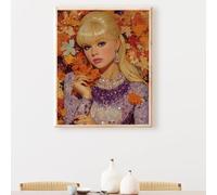 Femme Diamond Painting Adulte, Feuilles 5D DIY Peinture Diamant Complet Set, Diamant Cristal Art Broderie Adultes Enfants Peinture Kit, pour Décoration Murale Maison Cadeau 50x70cm PjY6921 V-4