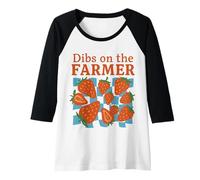 Femme Dibs on The Farmer Funny Strawberry Summer Market Manche Raglan