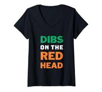Femme Dibs on The Rousse T-Shirt avec Col en V