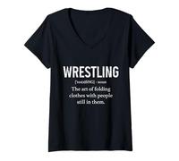 Femme Dictionnaire de définition de lutte lutteur drôle T-Shirt avec Col en V