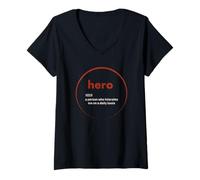 Femme Dictionnaire des héros Définition Amusante de la Personne Qui me tolère T-Shirt avec Col en V