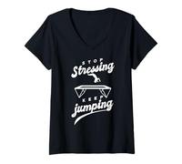 Femme Dictons drôles Trampolin Fitness-Gymnastique Trampoline T-Shirt avec Col en V