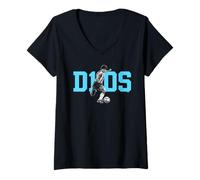 Femme Diego Maradona D10S La Mano de Dios Retro Soccer Legend T-Shirt avec Col en V