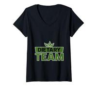 Femme Dietary Team Diététicienne Nutrition Santé T-Shirt avec Col en V