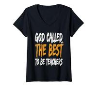 Femme Dieu a appelé Les Meilleurs à enseigner la Foi T-Shirt avec Col en V