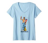 Femme Dieu Antique aux Raisins - Dionysus T-Shirt avec Col en V