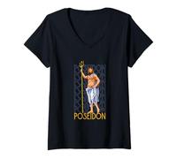 Femme Dieu antique avec trident - Poseidon T-Shirt avec Col en V