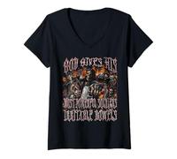Femme Dieu donne aux intestins irritables un bootleg de mème drôle et dur T-Shirt avec Col en V