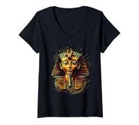 Femme Dieu égyptien Toutankhamon Egypte Ancienne égyptologie pharaons T-Shirt avec Col en V