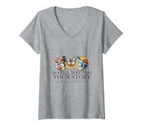 Femme Dieu est Toujours en Train d'écrire Votre Histoire, Un Verset de la Bible sur la Foi T-Shirt avec Col en V