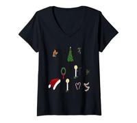 Femme Dieu Merci, C'est Une Ironie Commerciale de Noël T-Shirt avec Col en V