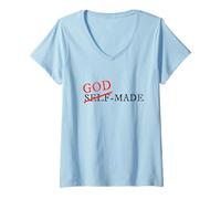 Femme Dieu n'a pas été créé par lui-même (Jean 15, 5) T-Shirt avec Col en V