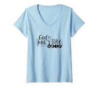 Femme Dieu n'aime Pas la laideur, la Foi chrétienne drôle, Jésus, l'amant de Dieu T-Shirt avec Col en V
